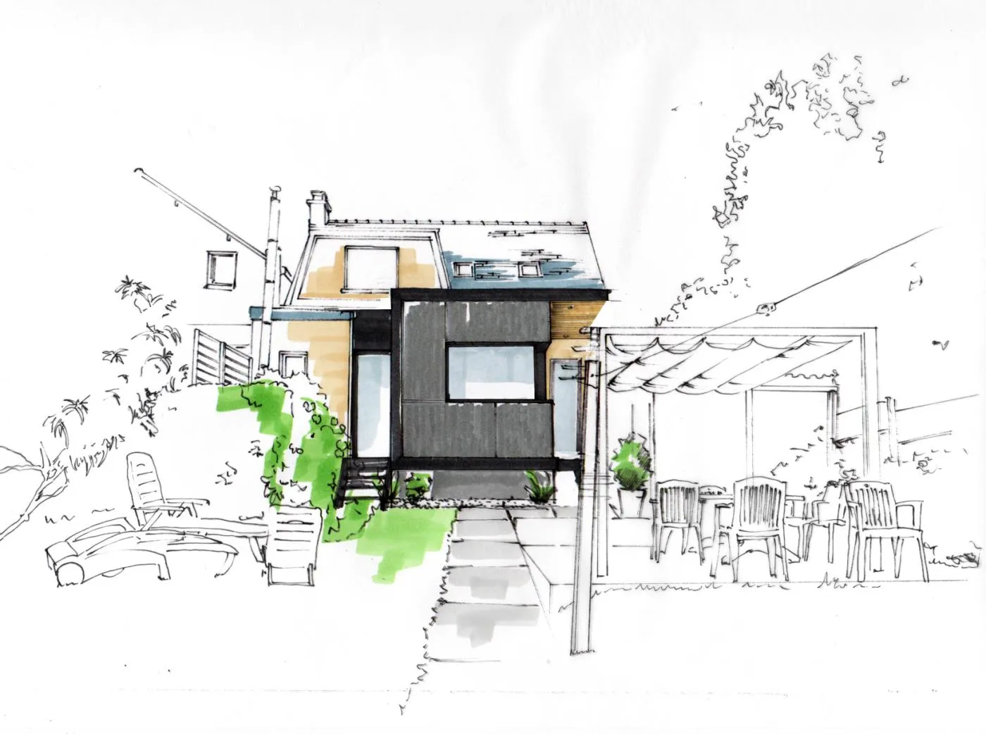 Extension d´une maison de ville